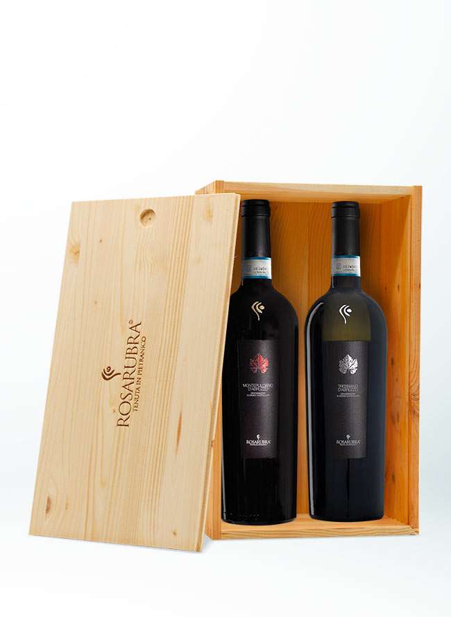 Fir wood box for 2 Rosarubra bottles - Image 2