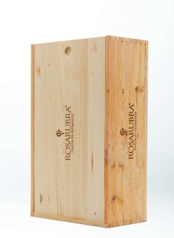 Fir wood box for 2 Rosarubra bottles