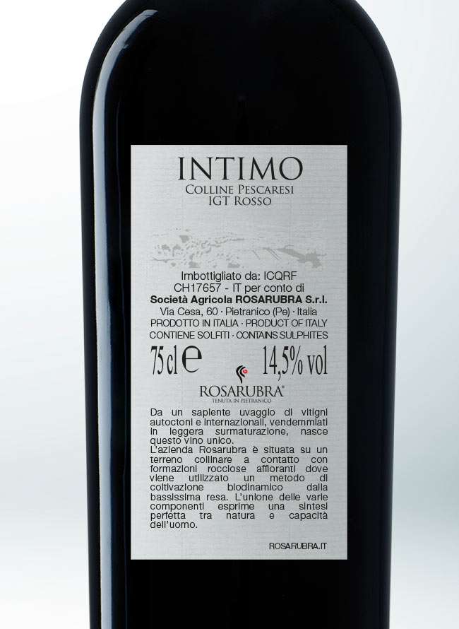 Rosarubra INTIMO I.G.T. Rosso Colline Pescaresi 0,75L - Image 3