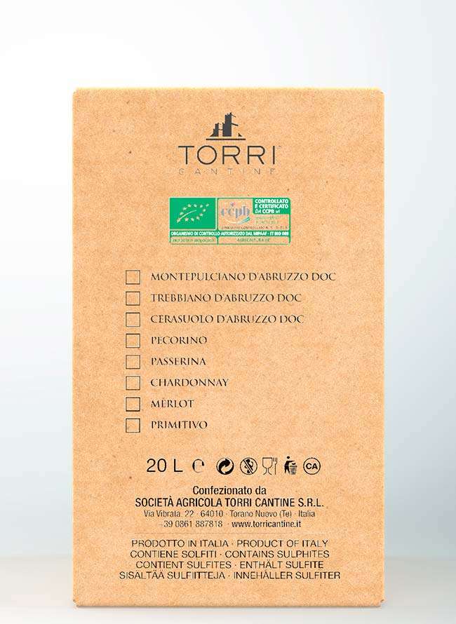 20L Bag in Box with CMB Tap Montepulciano d'Abruzzo DOC 2021 Organic - Image 3