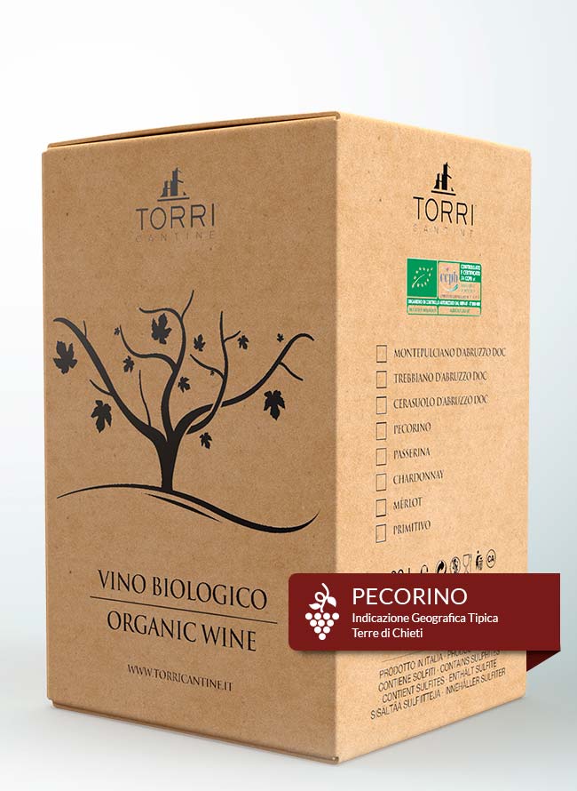 20L Bag in Box with CMB Tap Pecorino IGT Terre di Chieti 2021 Organic