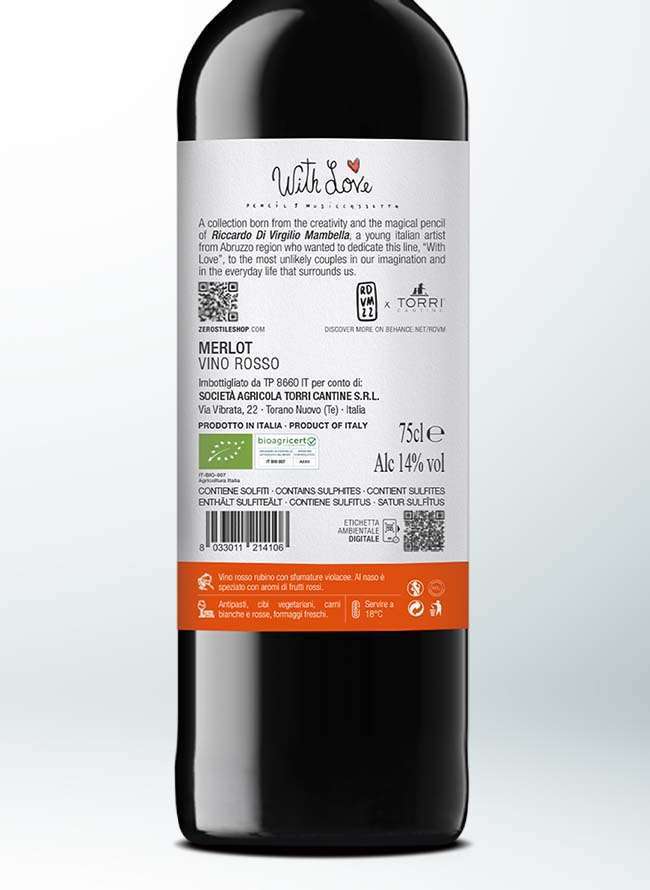 With Love - Pencil & Musicassetta - Merlot 0,75L - Image 3